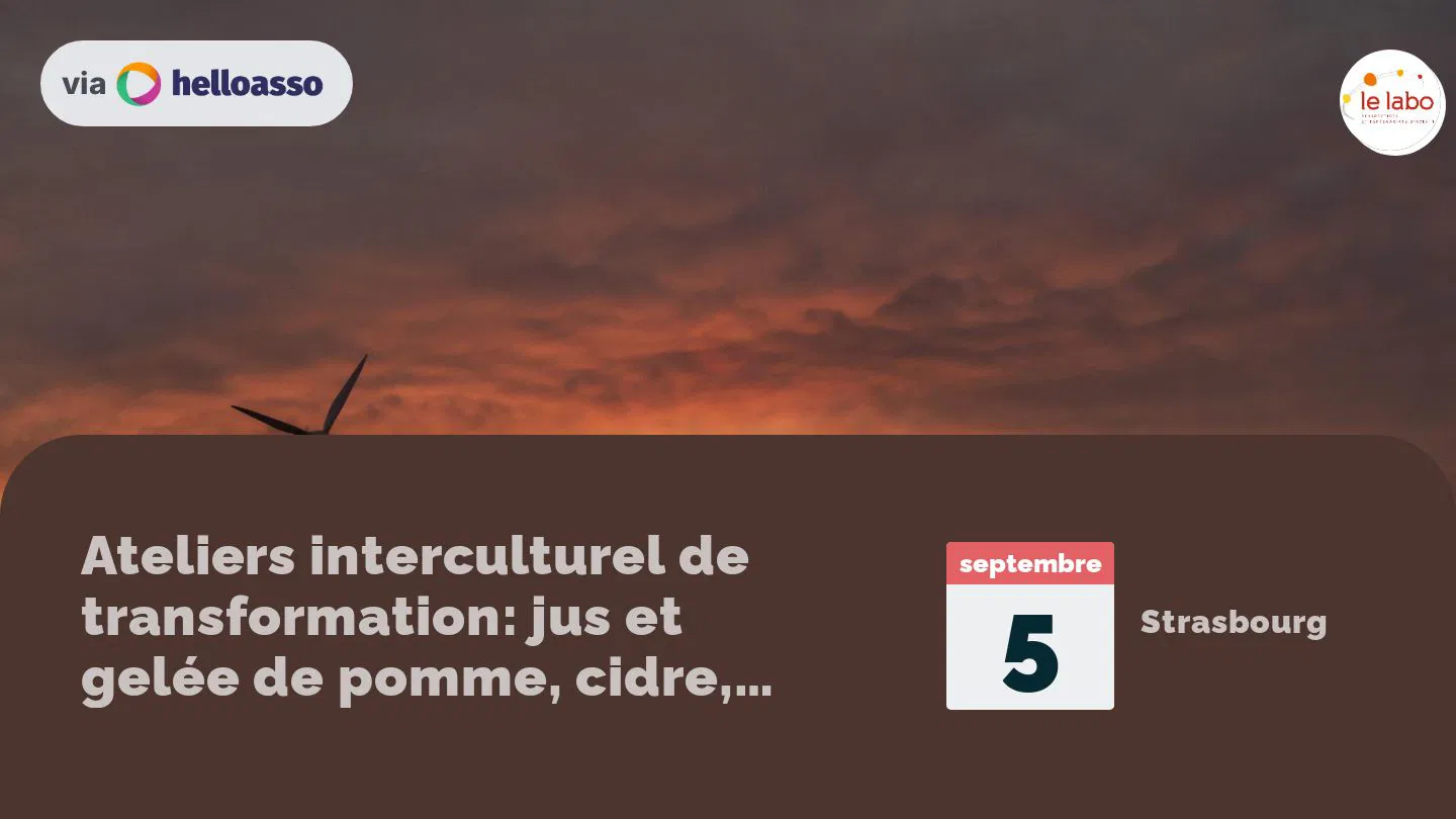 Ateliers interculturel de transformation: jus et gelée de pomme, cidre, vinaigre