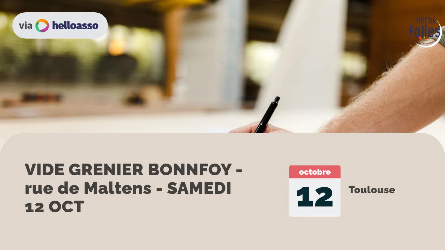 VIDE GRENIER BONNEFOY - rue de Maltens - SAMEDI 12 OCT