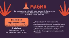 reprise des dates et contenus du programme magma sur fond violet, session Paris septembre 2025