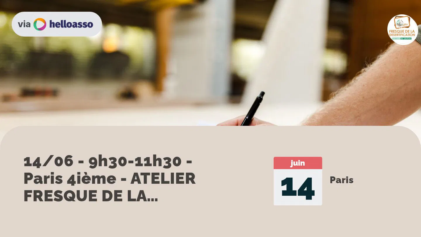 14/06 - 9h30-11h30 - Paris 4ième - ATELIER FRESQUE DE LA DESERTIFICATION