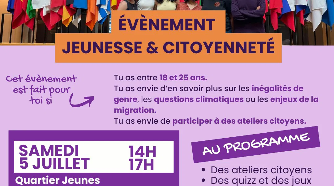 EVENEMENT JEUNESSE ET CITOYENNETE. QJ. 4 Pl. du Louvre. 75001 Paris. Métro : Louvre Rivoli. De 14h à 17h.