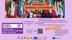 EVENEMENT JEUNESSE ET CITOYENNETE. QJ. 4 Pl. du Louvre. 75001 Paris. Métro : Louvre Rivoli. De 14h à 17h.