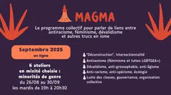 reprise des dates et contenus du programme magma sur fond violet, session Paris octobre 2025