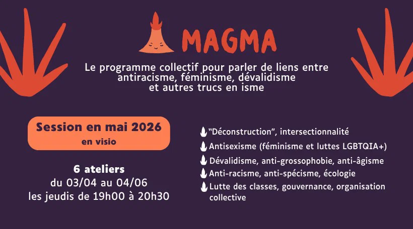 Programme Magma visio les jeudis de 19h00 à 20h30, du 3 avril au 4 juin 2026