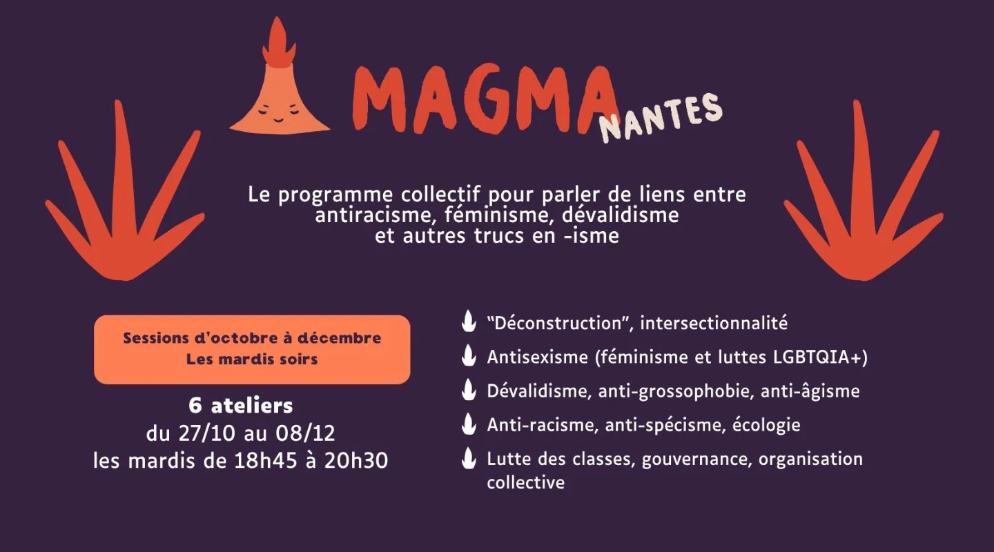 Programme Magma à Nantes les mardis de 18h45 à 20h30, du 27 octobre au 8 décembre 2026